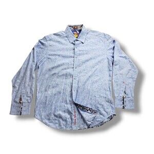 Robert Graham Men Size L Keep Smiling Long Sleeve Flip Cuffs Button Up Sail Boat